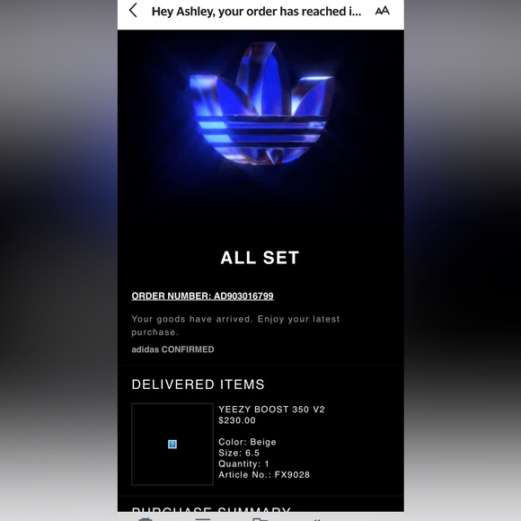 Yeezy Boost 350 V2 Flax beige, Size: 6.5 - Picture 6 of 6